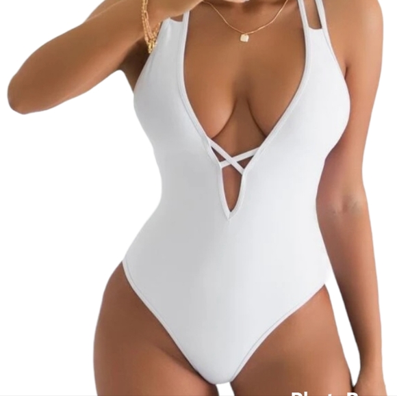 SHEIN Other - 🌻3 for $25.                    One Piece Swimsuit white S/S